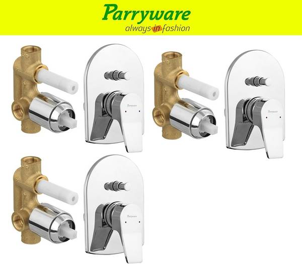 Parryware Aqua concealed Diverter Body with Concealed Upper Part set of 3 pic 217 Agate Diverter with upper trim | Hot and Cold water Mixer | Complete...