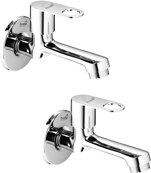 Prestige Brass Prime Long Body Tap with Wall Flange-Set of 2 Bib Tap Faucet