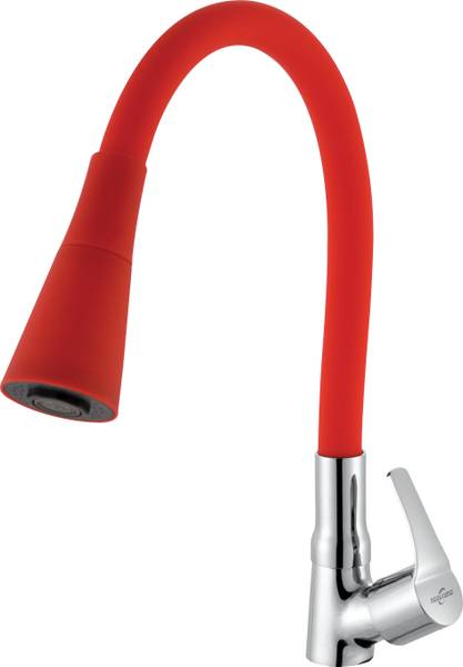 NEELKUND Topaz Smart Flexible Swan Neck Red Flexo Play (With 360 Degree Flexible Silicon Hose & Dual Flow Pattern) Cold Water Tap Pillar Tap Faucet