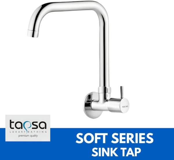 Tapsa Soft Series Brass Sink Tap/Kitchen Tap With 360 Rotational Spout (Pack of 1) For Bathroom/Kitchen, Chrome Finish With Brass Disc Sink Tap Faucet