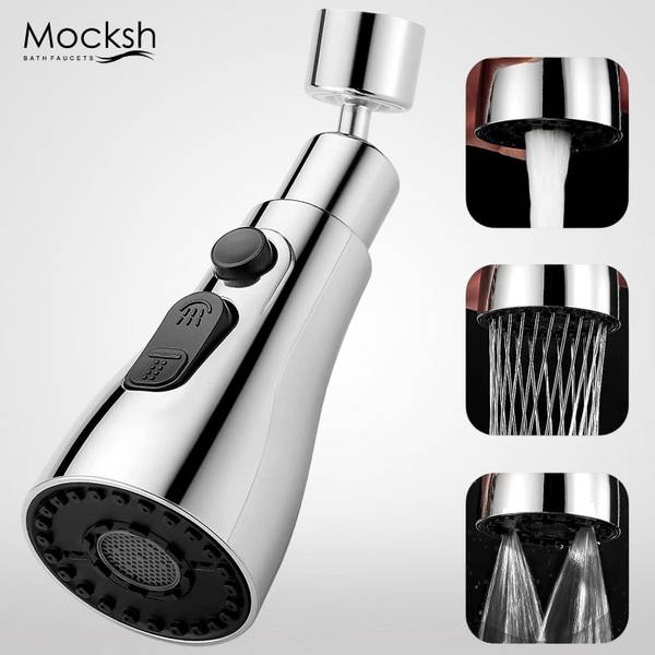 Mocksh Universal 3 Function Faucet Extension/Faucet Extender With 360 Flexible Faucet Extension For All Type Of Kitchen Taps Aerator Foam Flow Faucet