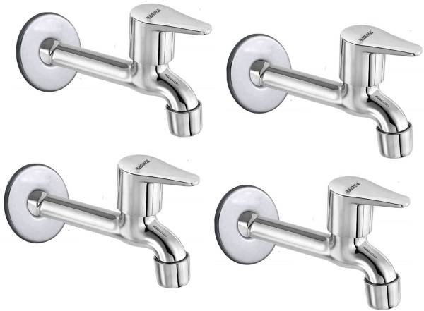Ramya Fusion Long Body Tap Pack OF 4 Stainless Steel Brass Disc Premium Quality For Bathroom And Kitchen Chrome Plated Bib Tap Faucet