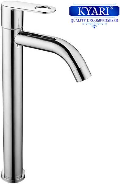 Kyari - Mirror Chrome Tall Pillar 12' inch Tap with Holex Handle TP-10692 For Basin / Table Top Wash Basin Pillar Tap Faucet