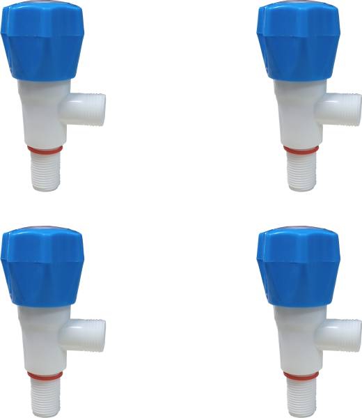 Bromo Plastic PVC & P.P. Stop Cock/Fancy Angle Valve BLUE 4 PACK Fancy Angel Valve/Angular Stop Cock with Wall Flange Angle Cock Faucet