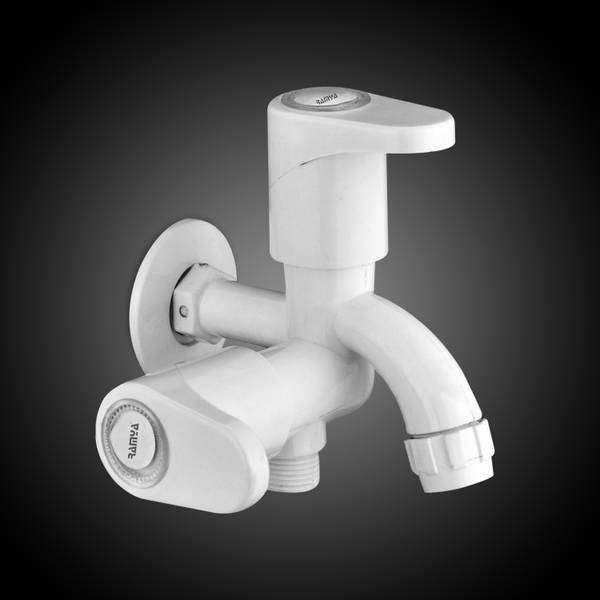 Ramya Alive Bib Cock 2 Way Tap PTMT Faucet With Flange Water Tap Twin Elbow Valve Faucet