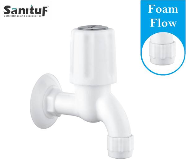 Sanituf Bib Cock Foam Flow (Pack of 1) || Classic Series Bathroom & Kitchen Bib Tap || Plastic Bib Cock Aerator Foam Flow Faucet