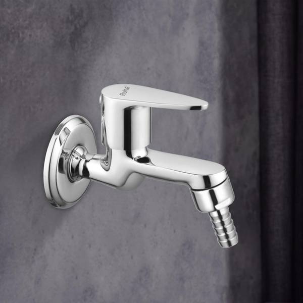 RUHE Full Brass Liva Series Nozzle Bib Cock With Wall Flange Chrome Finish Nozzle Cock Faucet