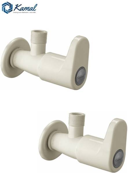 KAMAL Angle Cock Verona - Set of 2 (PTMT Plastic Faucet) Ivory Colour Cold Water Only Angle Cock Faucet
