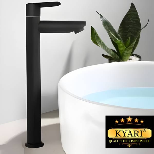 Kyari - TALL 12 inch Table Top Desk Mount Pillar Tap (Black) Pillar Tap Faucet