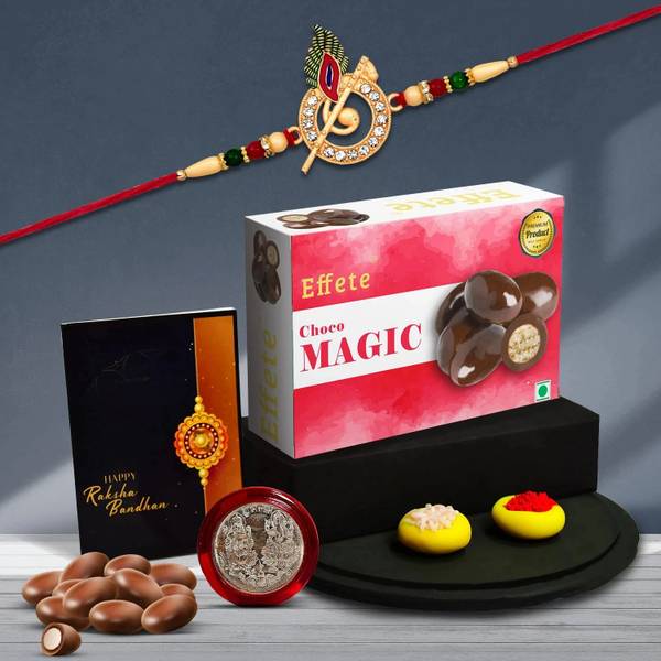 Effete Rakhi Combo for Brother with Chocolate Magic(32-GM)Rakhi Gift | Y22K1_703_CM32 Assorted Gift Box