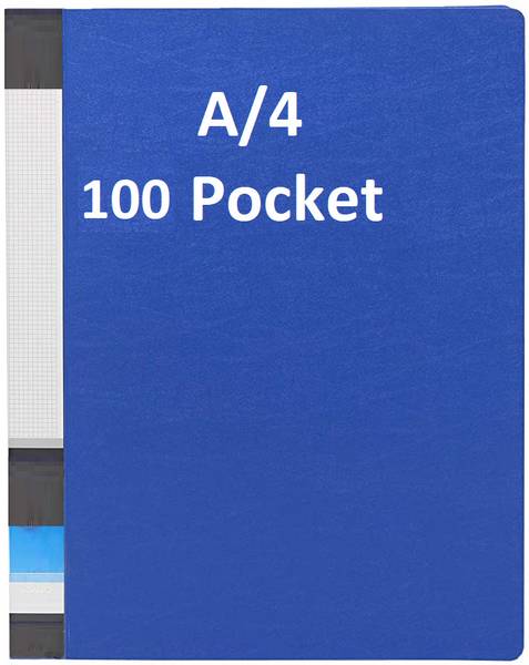 vavia Plastic 100 Pocket Display File / Leaf Fil (A4 Size, Blue)Clear Book File Display File