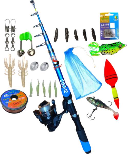 Sikme 7 FT Fishing Rod And Reel Including All Type Fishing Combo 2.1 Blue Fishing  Rod - Price History