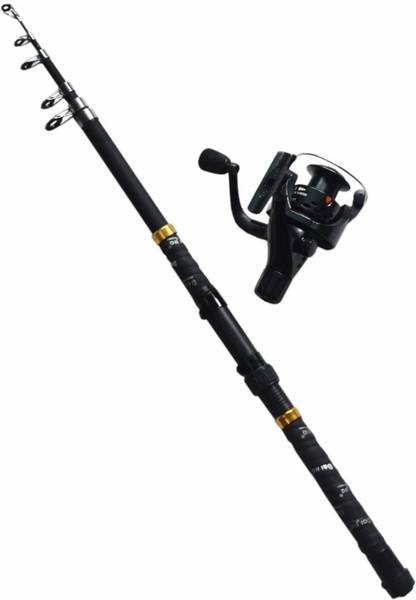 Sikme Unleash Precision and Power: 270cm High-Quality Fishing Rod with Cobra Fishing Reel  The Apex Angler's Duo Black Fishing Rod