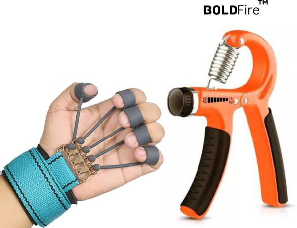 BoldFire Combo Finger Exerciser&Hand Grip Exerciser for Muscle Buildind (Pack of 2) Hand Grip/Fitness Grip