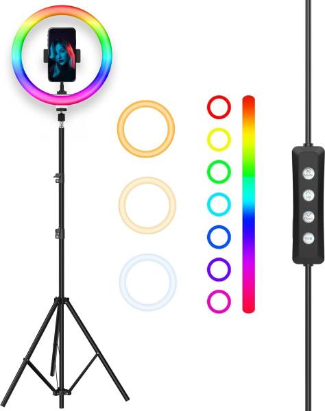 Tygot 14 Inch RGB LED Ring Light with 7 Feet Tripod for Phone & Camera Ring Flash