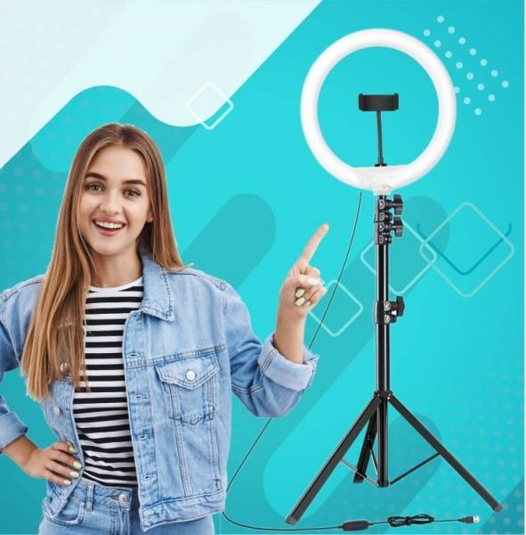 Delight 10" Inch LED Ring Light with 7Ft Tripod Stand Combo for Insta/YouTube Reels Ring Flash