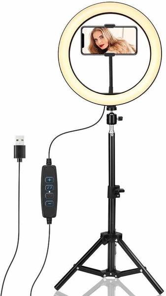 TECHMAZE 10"LED RingLight with 7Ft Tripod Stand Combo for Video Shooting PhotoShoot T10 Ring Flash