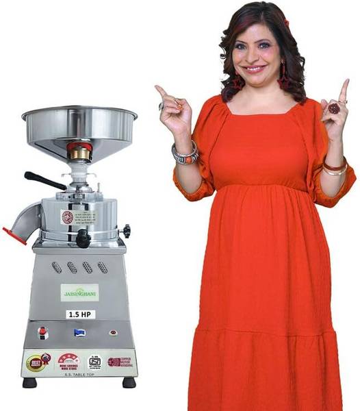 Jaisinghani Group 1.5 Hp Stainless Steel Stone Flour Mill Machine for Domestic use | Grains mill Flourmill