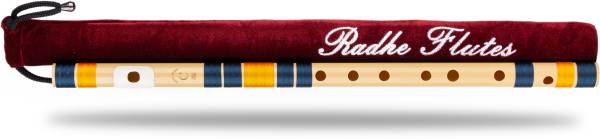 Radhe Flutes C Natural Right Hand With Velvet Cover PVC Dark Blue & Orange PVC Flute