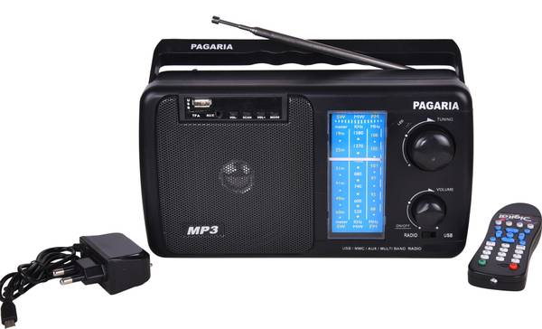 PAGARIA CRETA FM / AM /SW Portable Rechargeable with Bluetooth, Remote, USB FM Radio