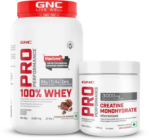 GNC Pro Performance 100% Whey ( 2lbs) & Creatine Monohydrate-100gm Whey Protein