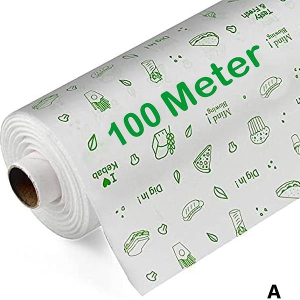 huemic 100 Meter Parchment Food Wrapping Paper Roll - Premium Non-Stick Butter Paper A Parchment Paper