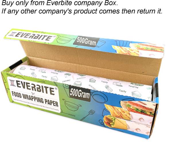Everbite 100%Oil Proof 500 Gram Food Grade Butter Paper Roll, Used for Roti,Cake Wrapping Parchment Paper