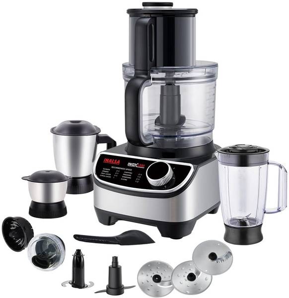 Inalsa FP INOX 1200 |1200W Motor|2.5 L Processing Jar|Chopping & Kneading Blade 1000 W Food Processor