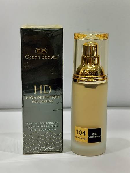 OCEAN BEAUTY Invisible Cover Foundation Shade 104 Nude Beige Flawless Complexion Foundation