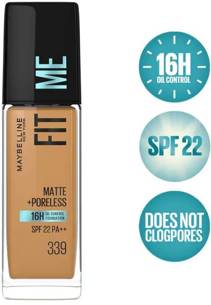 MAYBELLINE NEW YORK Fit Me Matte + Poreless Foundation Natural Matte - Shade 339 Foundation