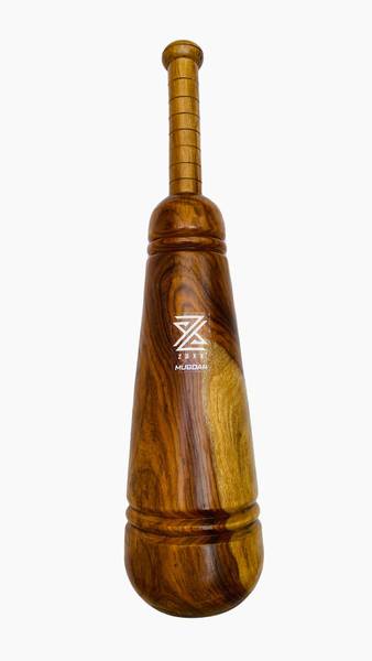 ZAXX 12kg Wooden Indian Mugdar, Clubs, Meel, Clubbell, Karla Kattai, Mugdal Brown Indian Clubs