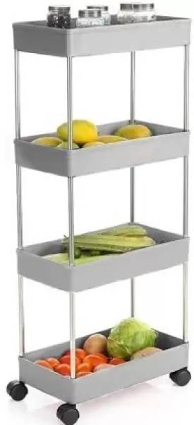 HUMBLE KART Vegetable Stand Kitchen Trolley with Wheels Multifunctional Easy Assembly-4 Jewellery Vanity Box