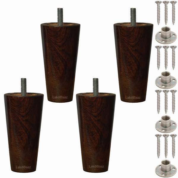 LAKDI-BAAZ Wooden Leg for Sofa and Furniture 4 Inch (SF2W-4Inch-4PC) Walnut Sofa Legs