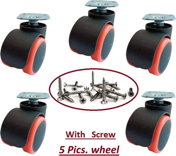 Growvibe Plate Orange Type wheel for table/cooler , set of 5 Appliance Furniture Caster Appliance Furniture Caster