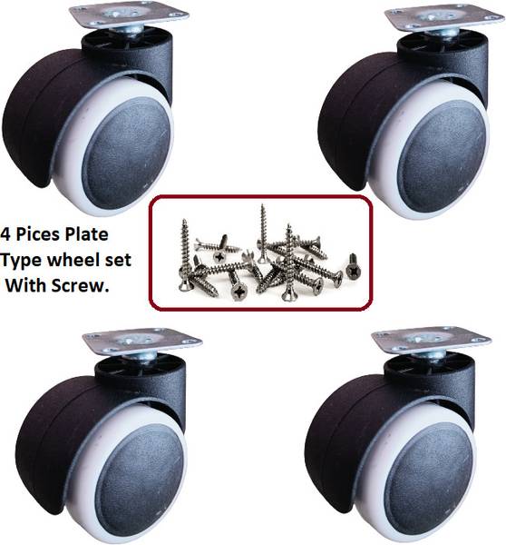Daiconstar Nylon Caster Wheels Plate Type Furniture Caster Furniture Table Trolley Appliance Furniture Caster