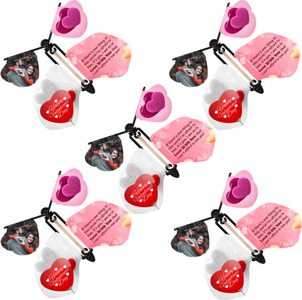 MANGOPIE Wind Up Flying Magic Butterfly Toy Love Pink Elastic Band Powered Big Surprise BUTTERFLY Gag Toy