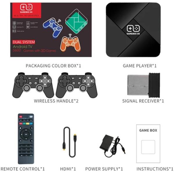 BCG Game Box G5 4K HD Super Console X - 20+ Emulators 5600+ Games Retro TV Box 64 GB with GTA Vice City, Cadillacs and Dinosaurs, Mario, Snow Bros, Ro...