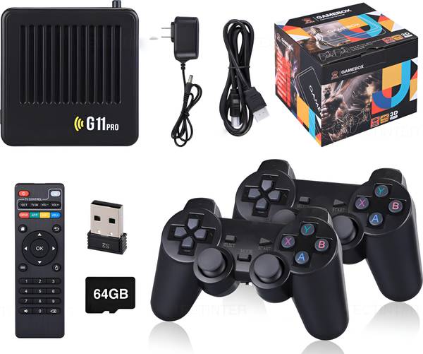 Hgworld Retro GAME BOX G11 4K ULTRA HD Plug and Play Classic Video Gaming Console 64 GB with Built-in 30000+ games (GAMEBOX, G11Pro), Games like Super...