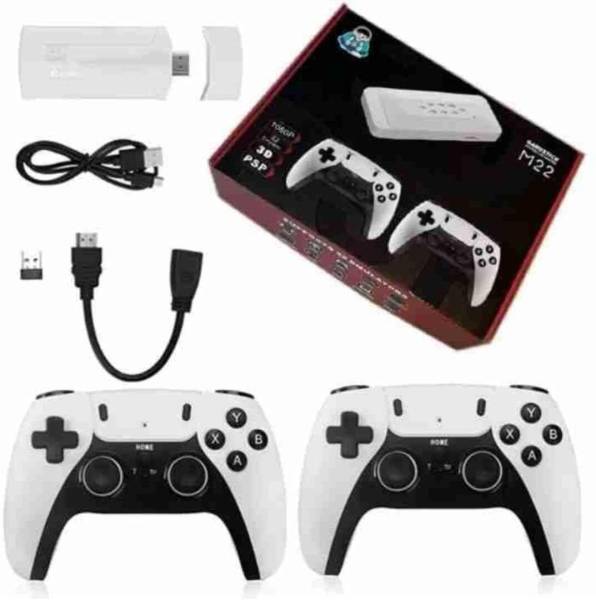 Playtastic M22 Game stick Retro Video Game Console with 2 Wireless Controller 64 GB with Plug & Play TV Gaming Box, 2 Wireless Controllers