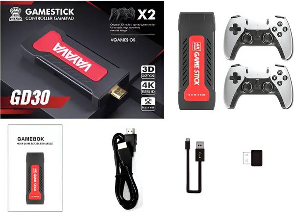 HG WORLD GD30 Retro GameStick Console 4k 2.4G Dual Wireless Sup Game Box Video Game ForTV With Plug & Play, Gaming Consoles For TV Video Game Handheld...