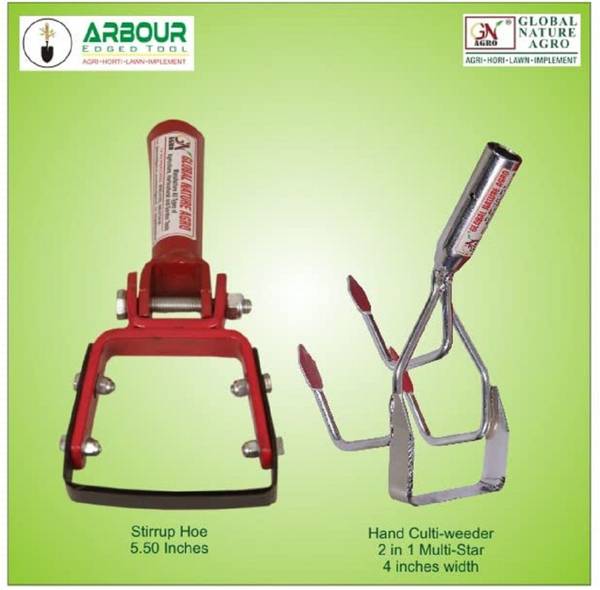 Global Nature Agro Roller Weeder for Weed Cutting and Soil Cultivation Multiple use, Steel Blade Garden Tool Kit