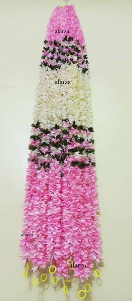 Afarza Artificial Flower Garland Toran for Door Home Decoration wall Hanging 4ps 5ft Fabric & Recyclable Plastic Garland