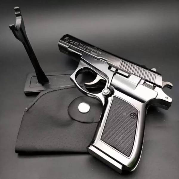 ZipFlame  Z83 Metal Gun Lighter Barrel Pull Grey System Black Look Heavy Weight Steel Gas Lighter