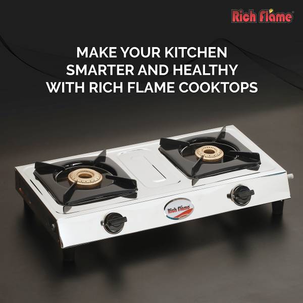 Rich flame ISI certified Duet Stainless Steel Manual Gas Stove Price