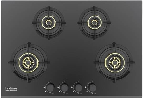 Hindware Hazel 4B 86CM | Dual Brass Burner | Auto Matic Hob | Stainless Steel Automatic Hob