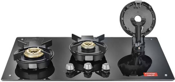 Prestige Svachh Hob PSVH 03 AI | Toughened Glass Hob Top | Multi Spark Ignition System | Glass Automatic Hob