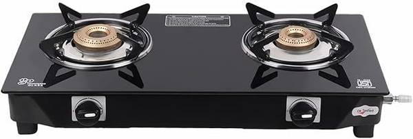 COOKSHINE byCookshine Double Burner ISI Marked LPG Stove with Black Body (MS) Iron Manual Gas Stove