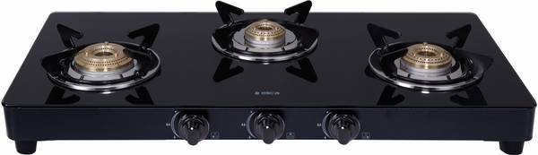 Elica 377 CT VETRO BLK Glass Manual Gas Stove