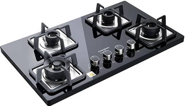 Crompton TAB-SUHB784-MBL Glass, Stainless Steel Automatic Gas Stove