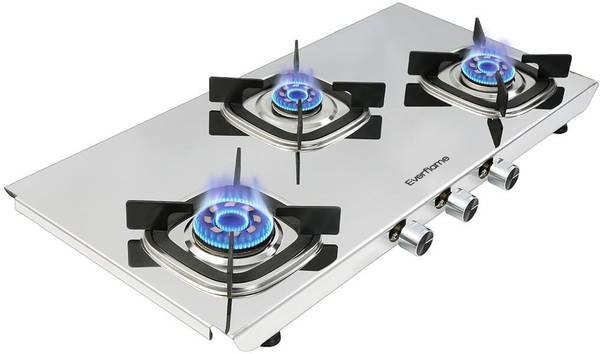 Everflame Photon 3B | ISI Certified Cooktop | PetalArc Forged Brass Burner | 2.5mm Thick Stainless Steel Manual Gas Stove